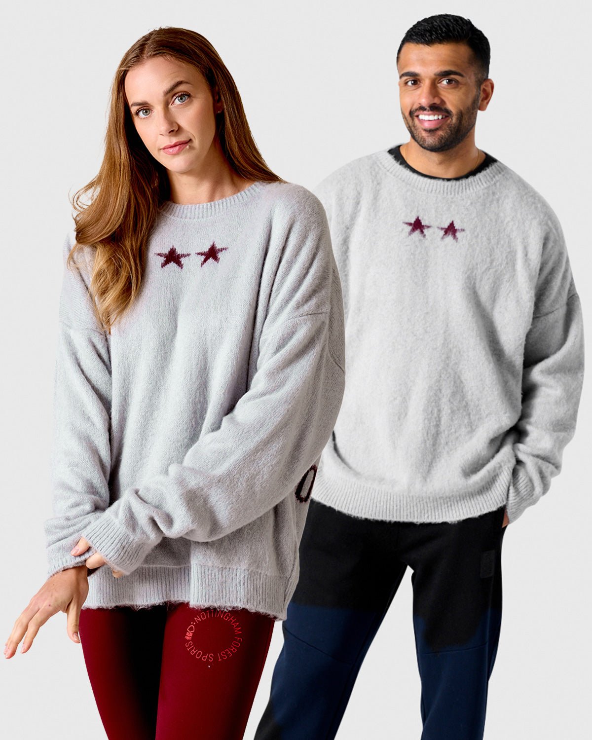 NFFC Silver Brushed Knit Crewneck Sweater - Nottingham Forest FC