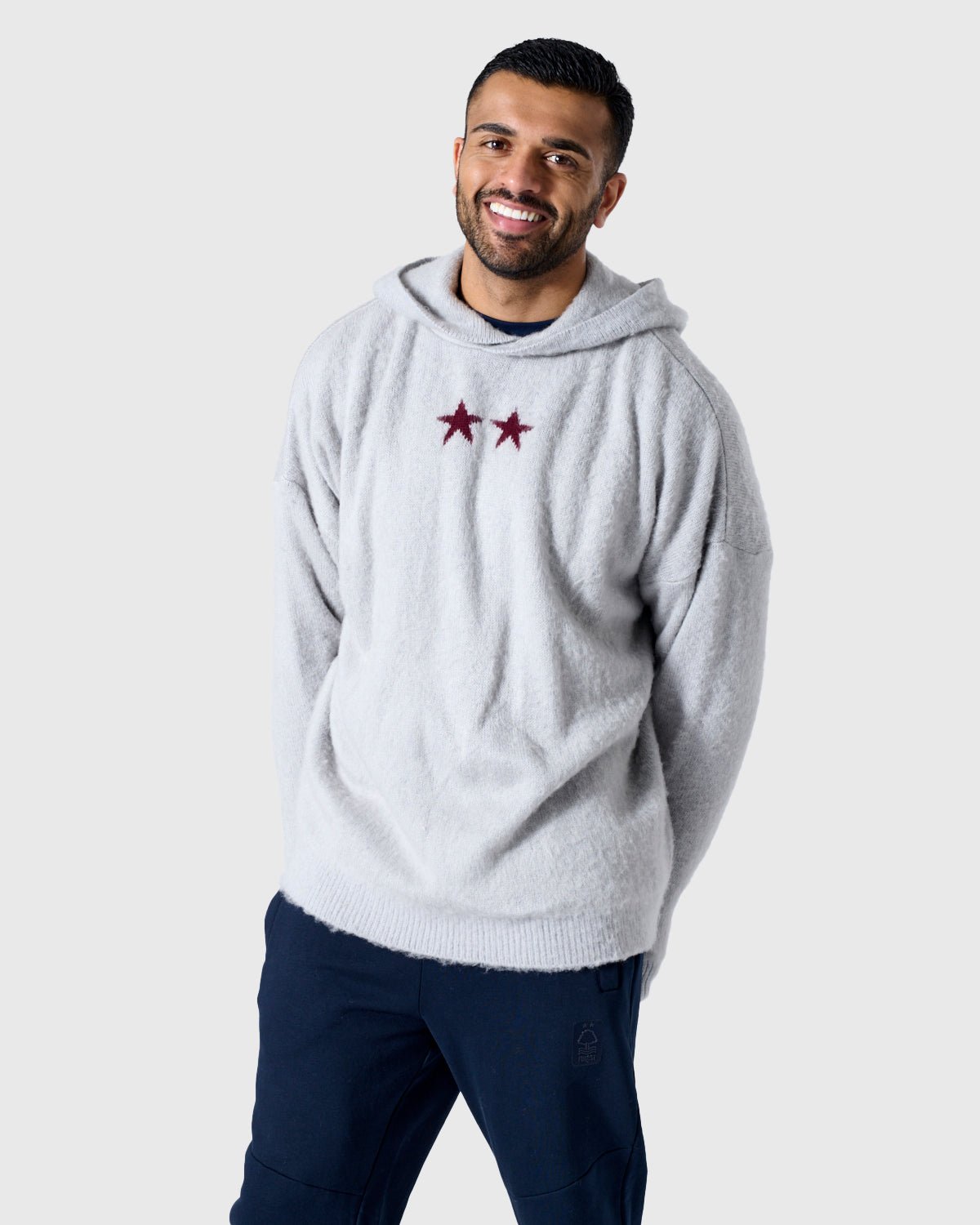 NFFC Silver Brushed Knit Hoodie - Nottingham Forest FC