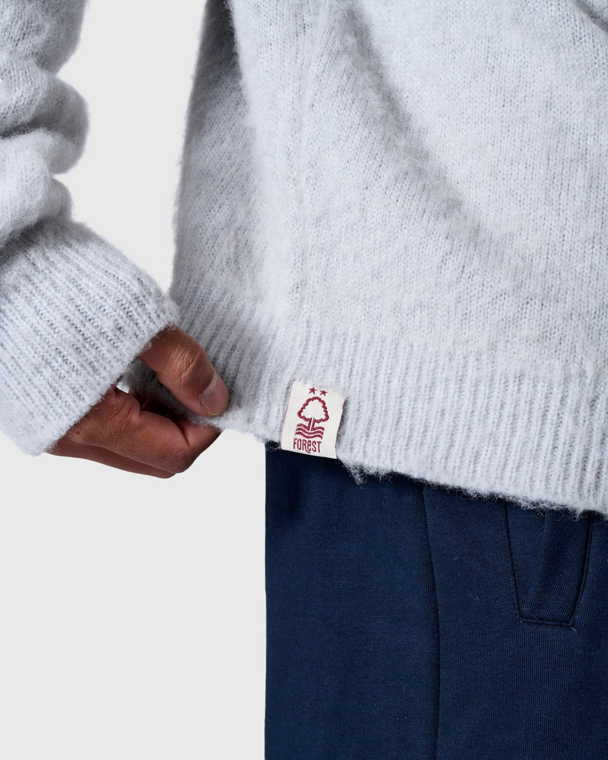 NFFC Silver Brushed Knit Hoodie - Nottingham Forest FC
