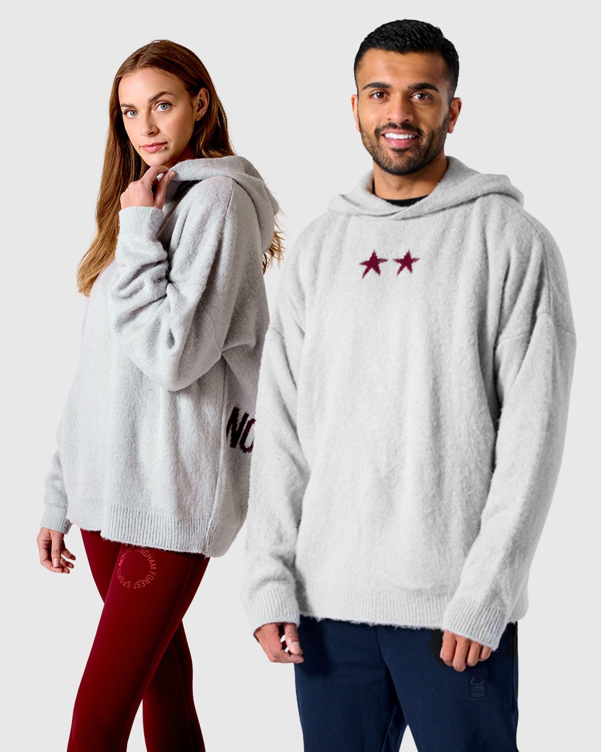 NFFC Silver Brushed Knit Hoodie - Nottingham Forest FC