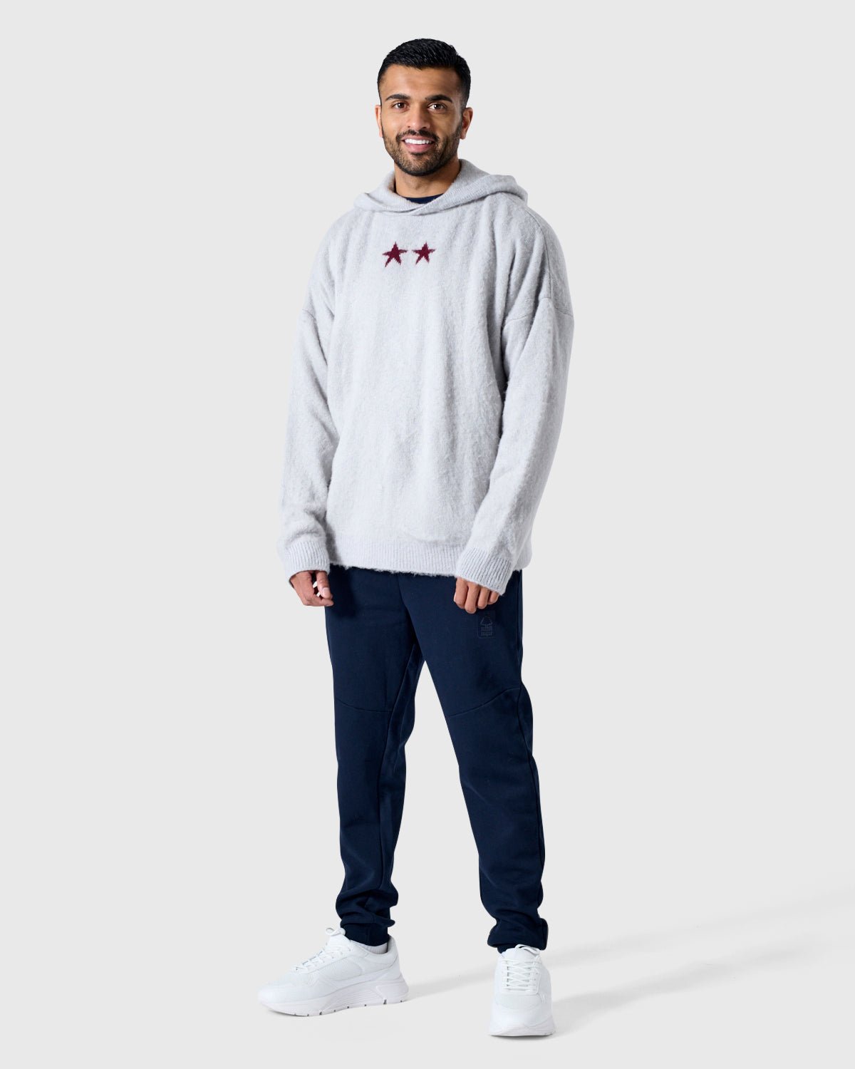 NFFC Silver Brushed Knit Hoodie - Nottingham Forest FC