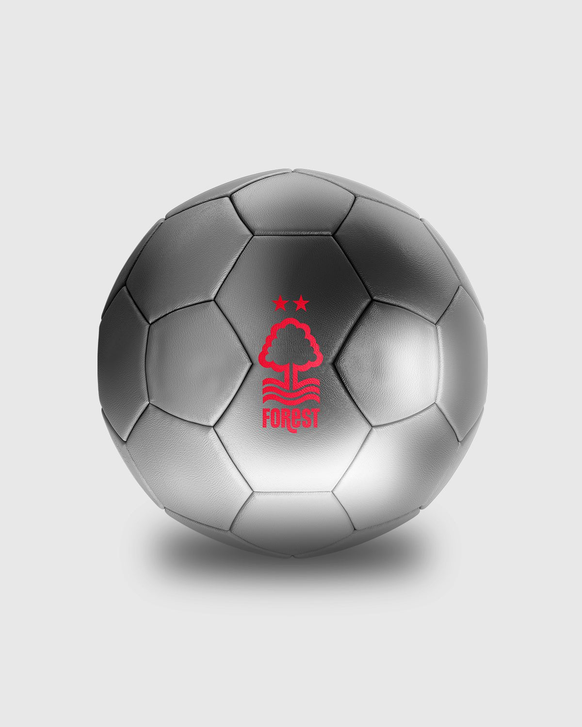 NFFC Silver Metallic Football - Size 5 - Nottingham Forest FC