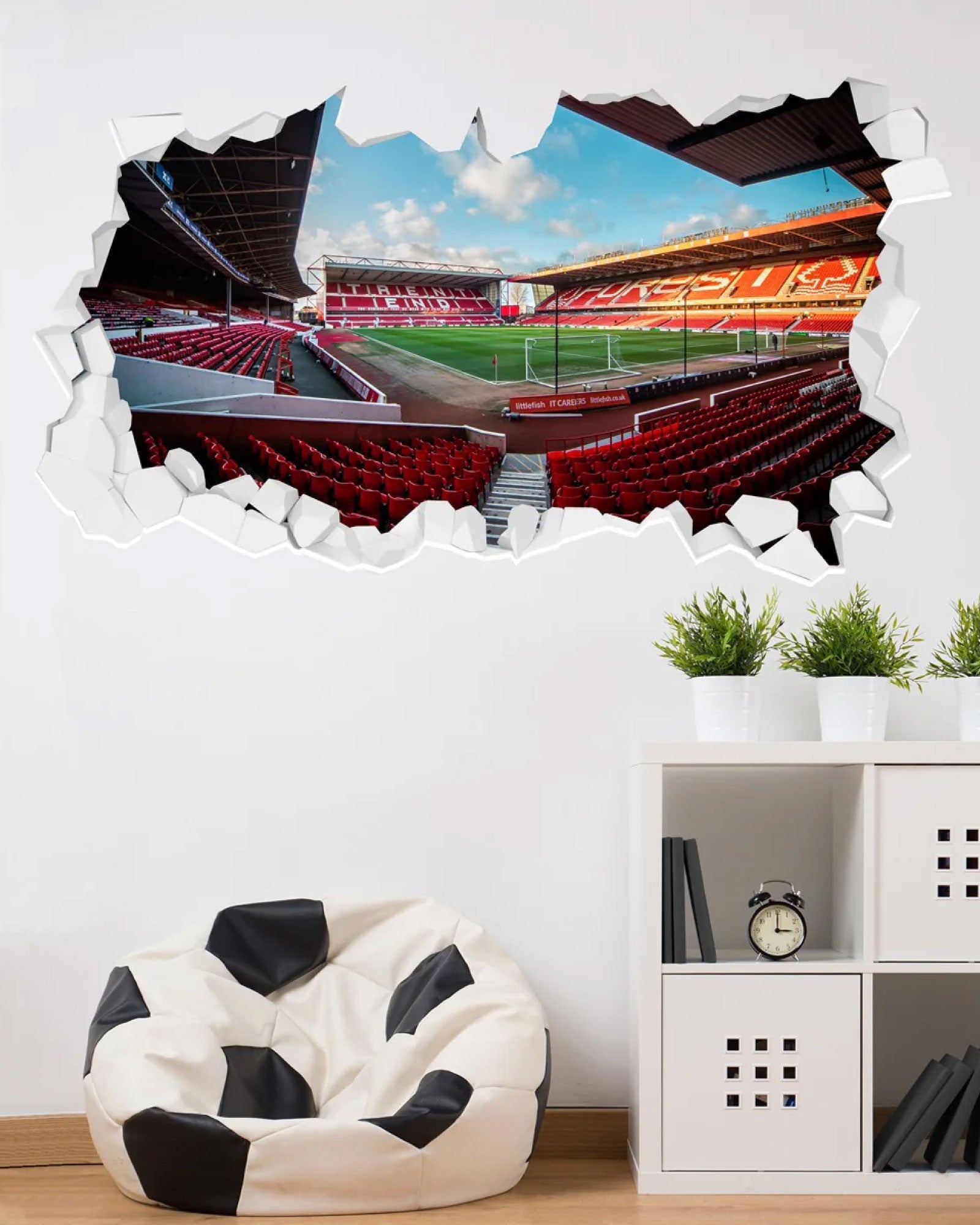 NFFC Stadium Corner Broken Wall Sticker - Nottingham Forest FC