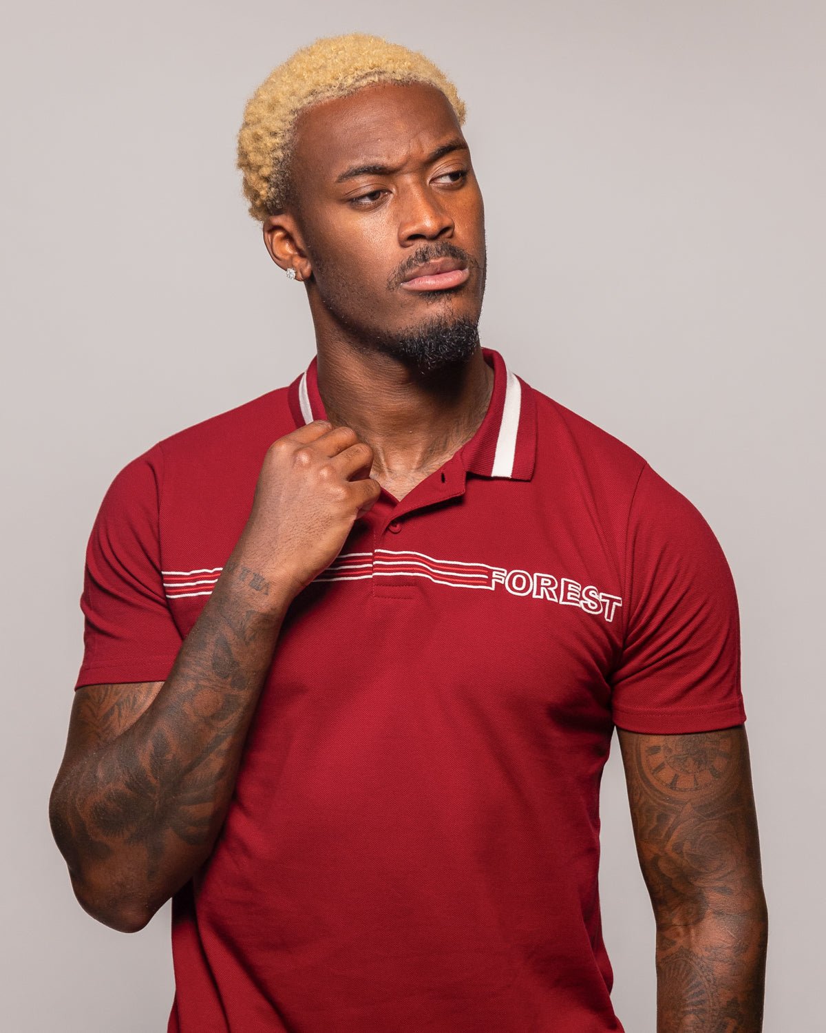NFFC Stripe Collection Red Polo - Nottingham Forest FC