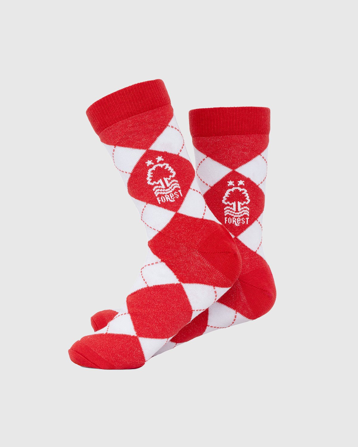 NFFC White Argyle Socks - Nottingham Forest FC