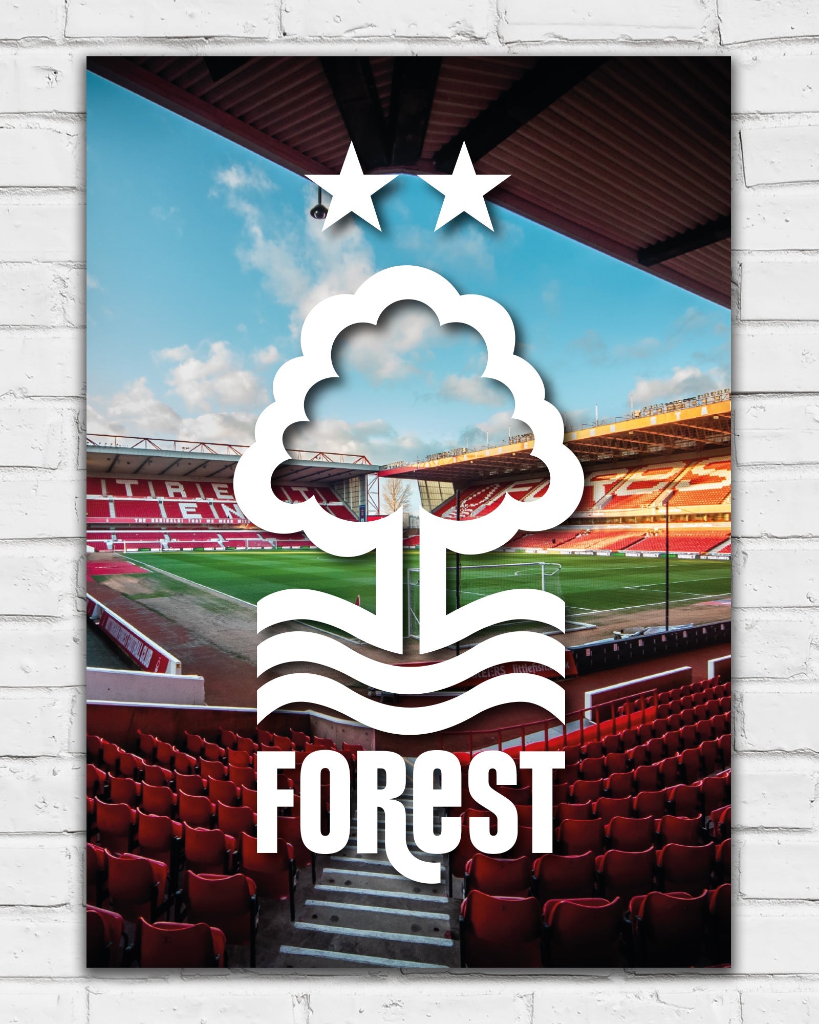 NFFC White Crest Stadium Print - Framed/Unframed - Nottingham Forest FC