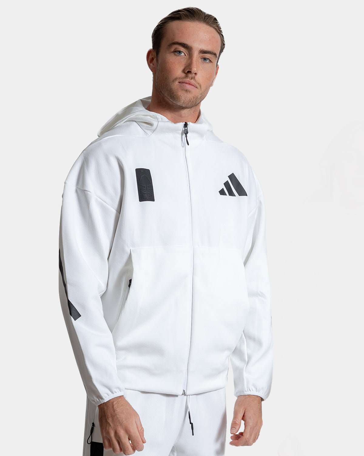 NFFC White Z.N.E. Full Zip Hoodie - Nottingham Forest FC