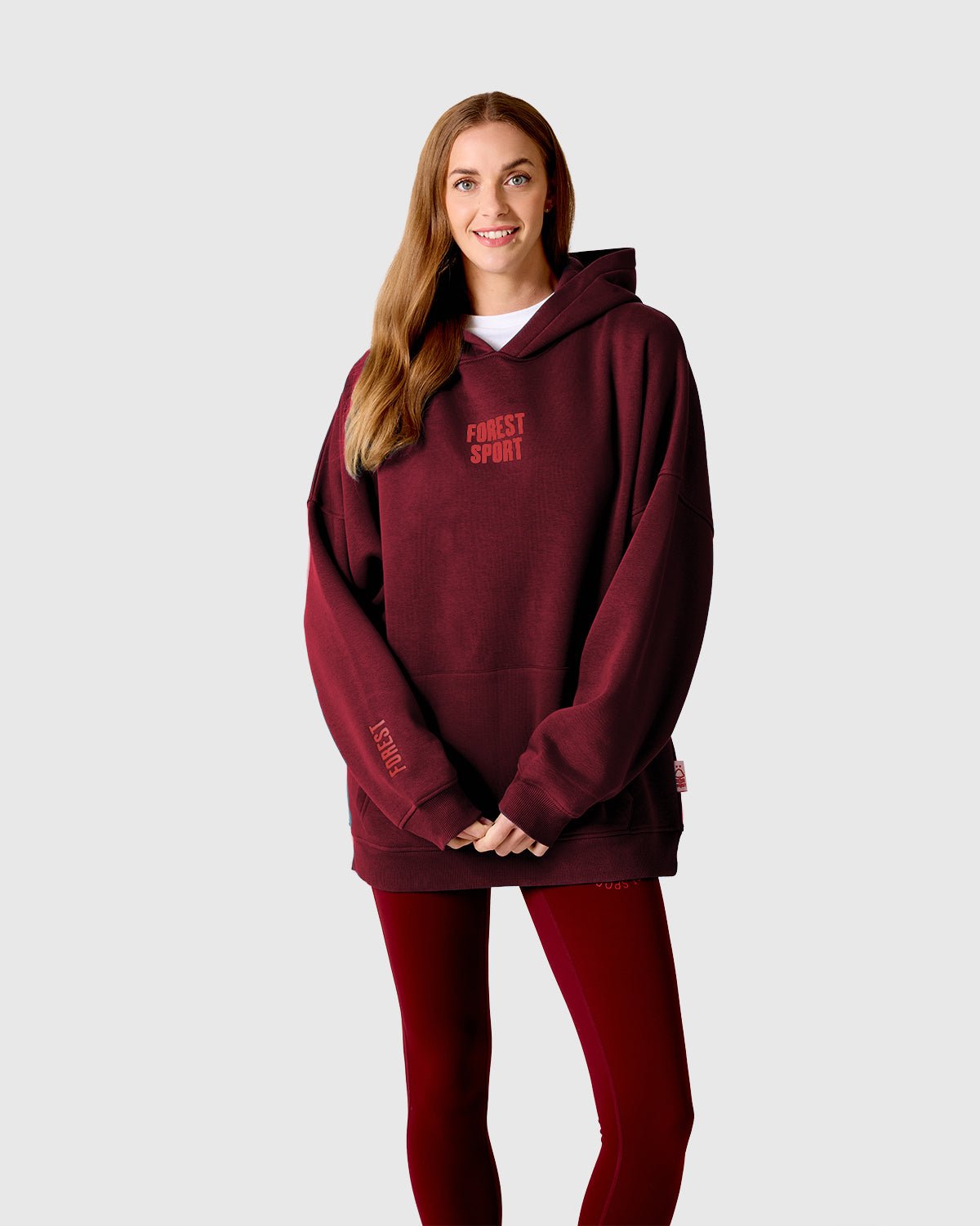 NFFC Women's Oversized Burgundy Hoodie - Nottingham Forest FC