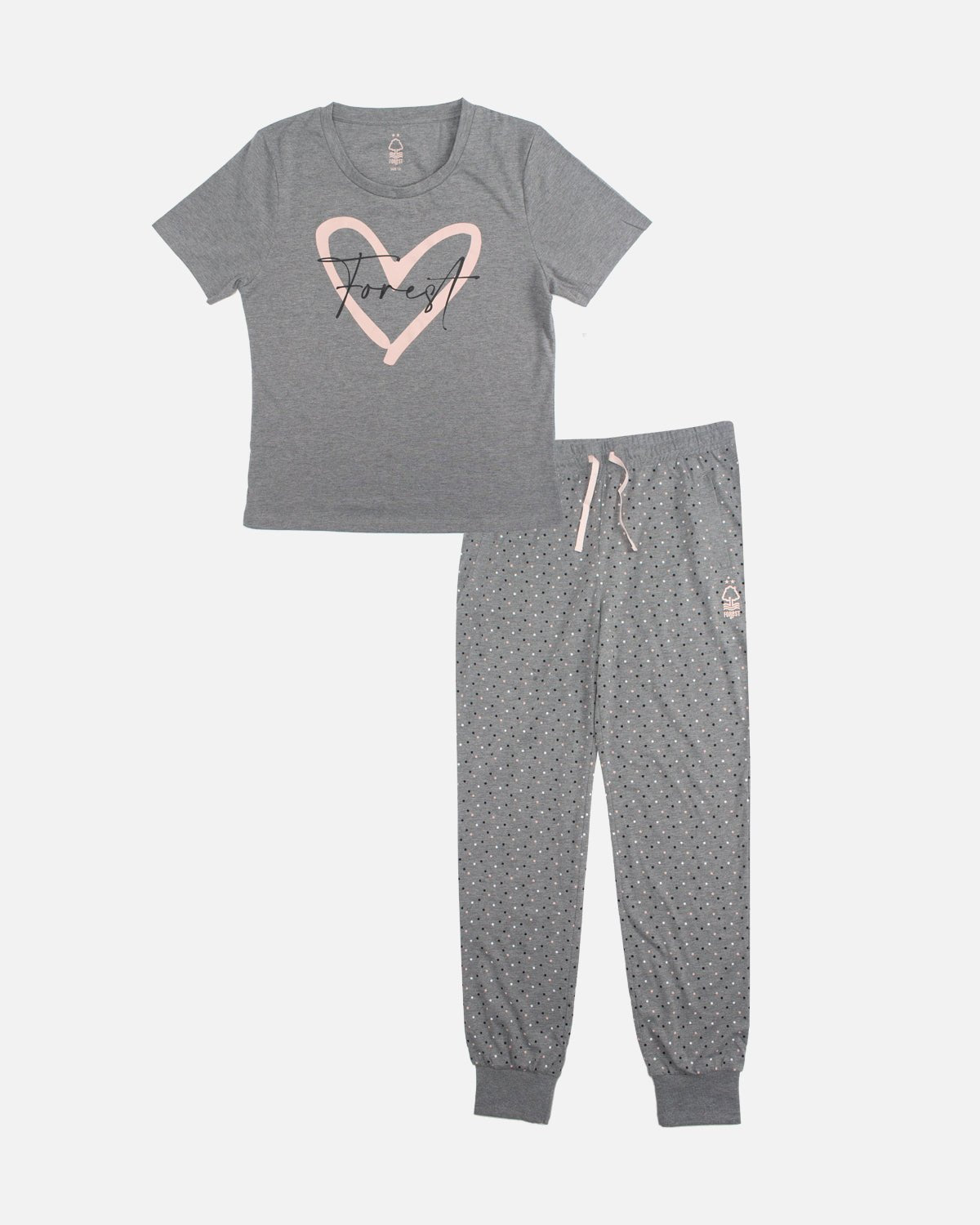 NFFC Womens Peach Heart Pyjamas - Nottingham Forest FC