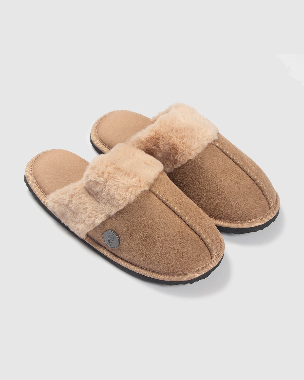 NFFC Women's Tan Faux Fur Slippers - Nottingham Forest FC