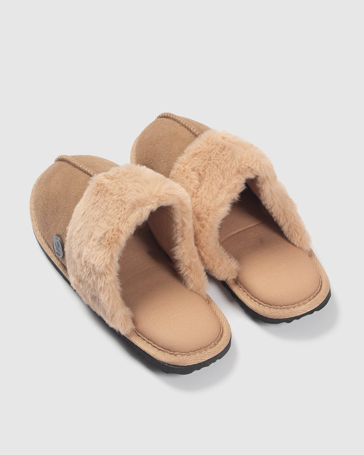 NFFC Women's Tan Faux Fur Slippers - Nottingham Forest FC