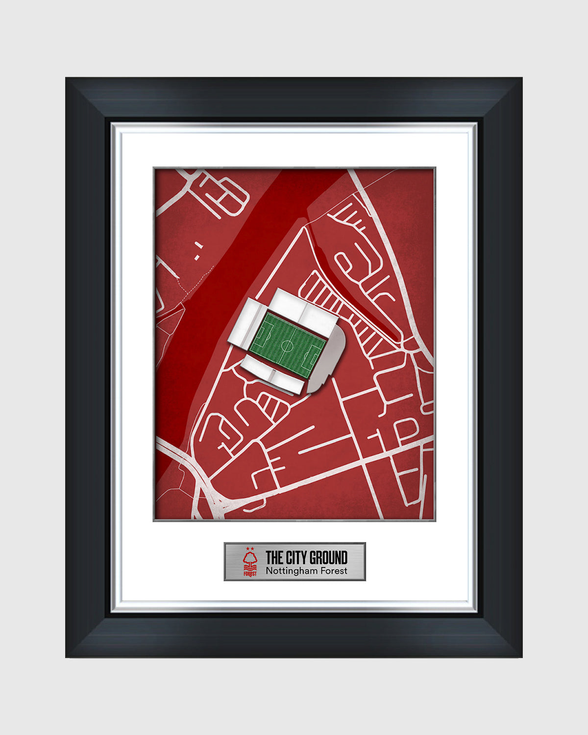NFFC Stadium Map Print Framed - 16 x 12