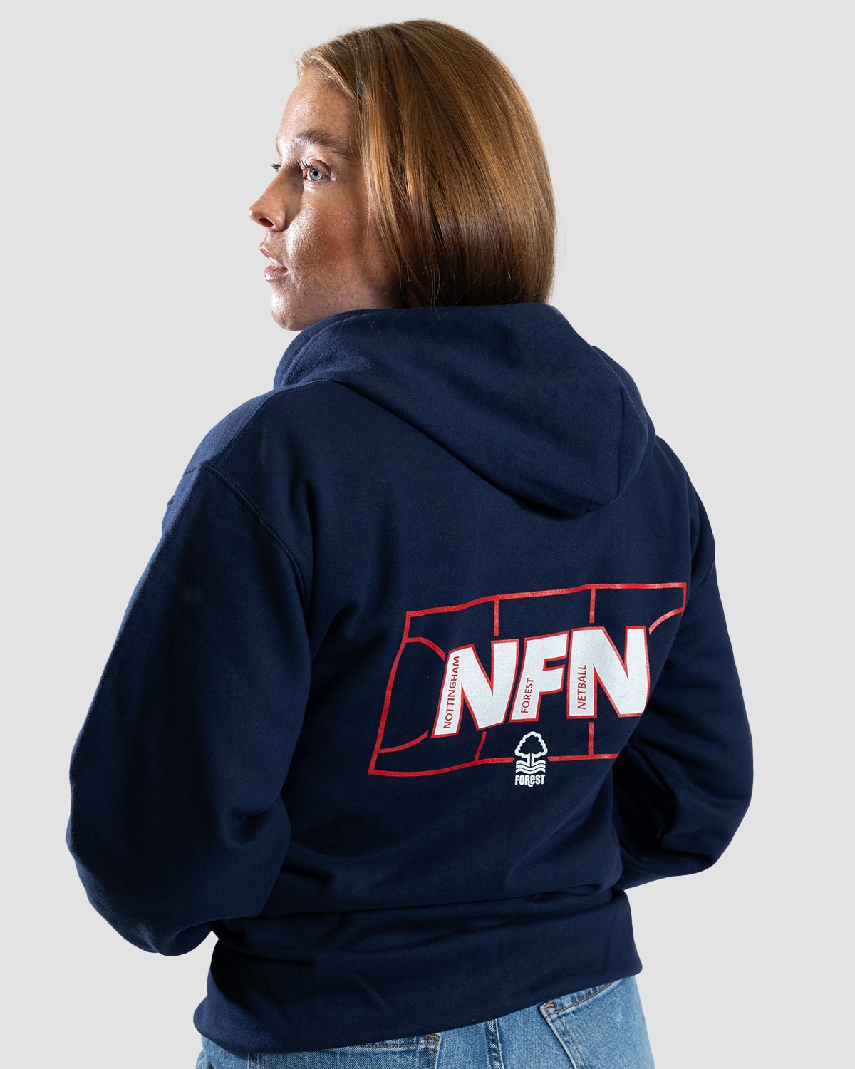 NFN Navy Court Print Zip Hoodie - Nottingham Forest FC