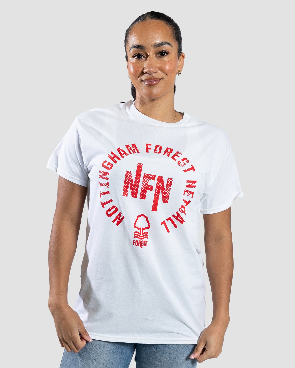 NFN White Circle Print T-Shirt - Nottingham Forest FC
