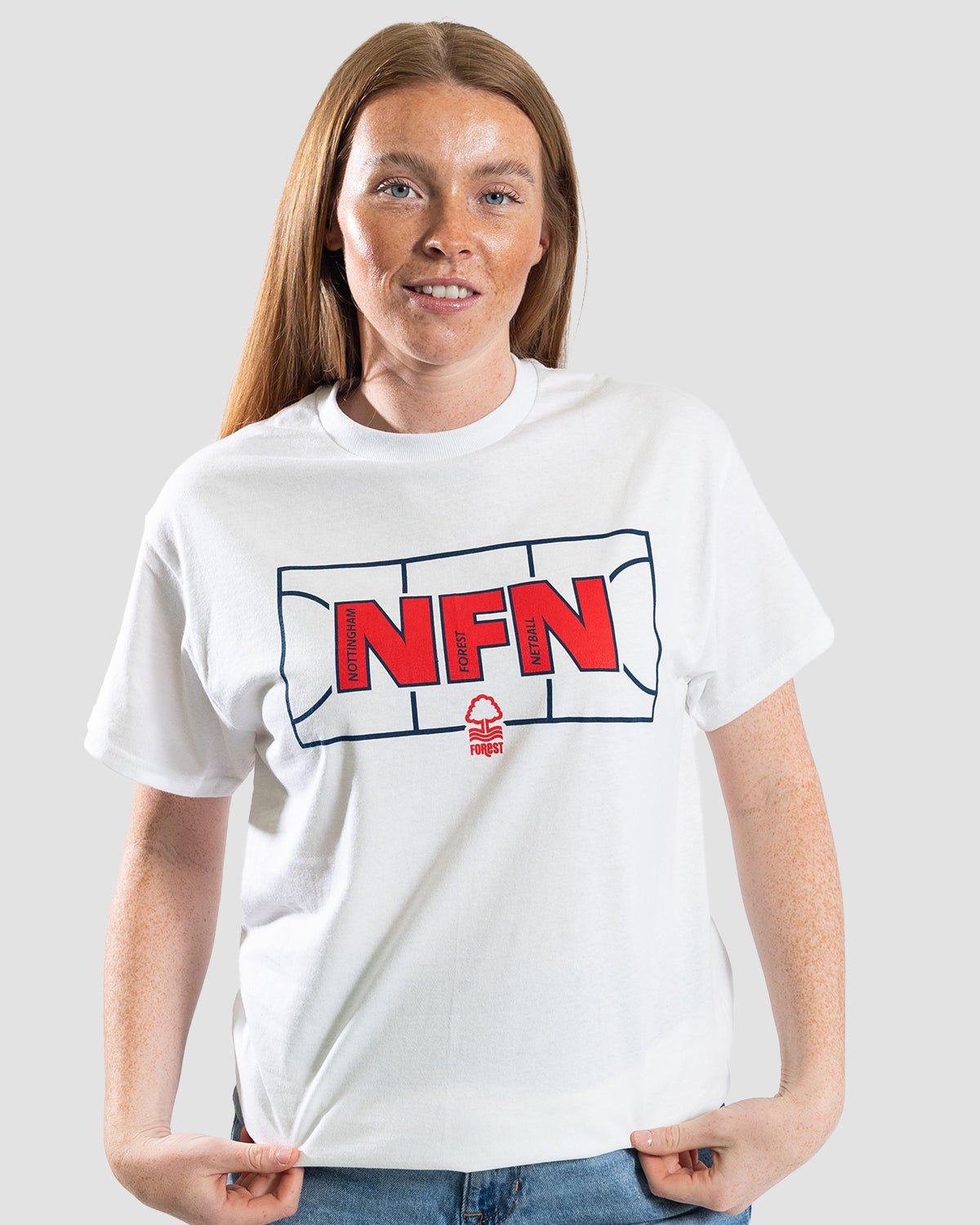 NFN White Court Print T-Shirt - Nottingham Forest FC
