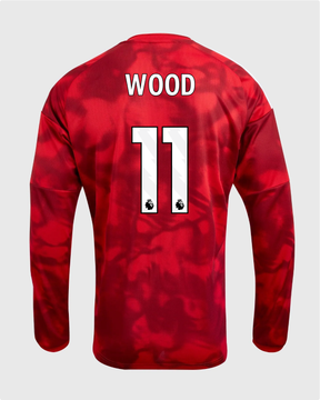 NFFC 26/27 Long Sleeve Home Shirt with Wood 9 Premier League Printing