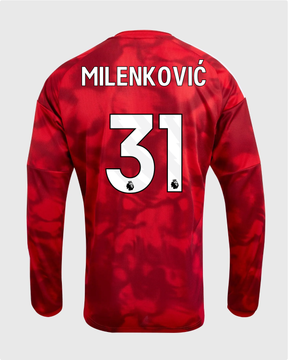 NFFC 26/27 Long Sleeve Home Shirt with Milenković 31 Premier League Printing