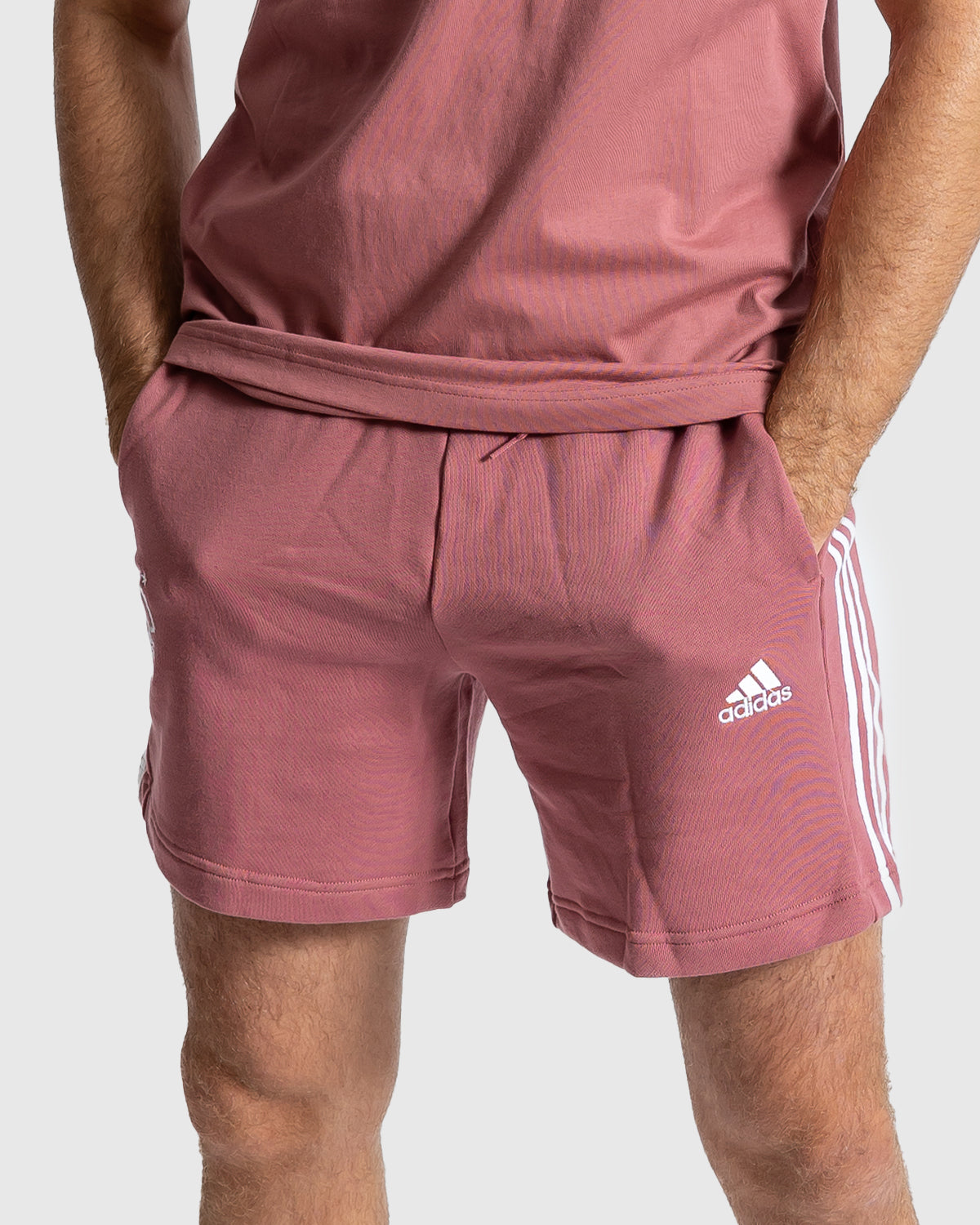 NFFC Adidas Essentials Preloved Crimson 3-Stripe Shorts