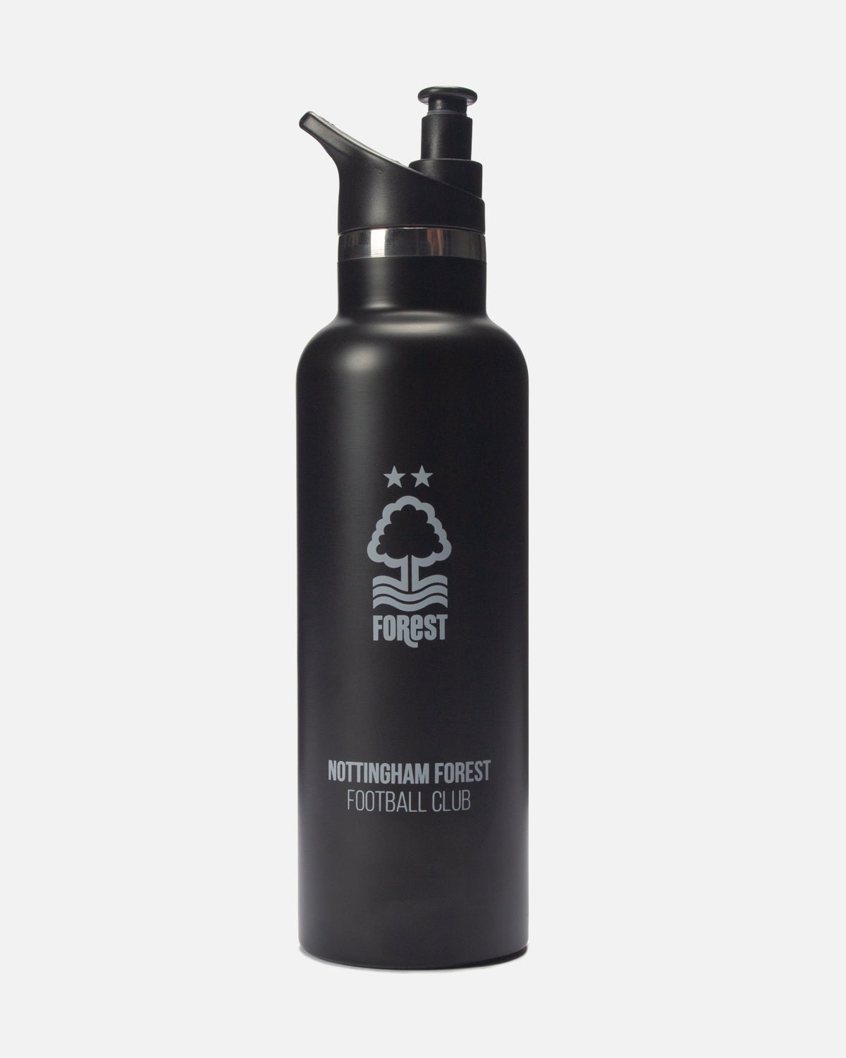 NFFC 750ml Black Stainless Steel Sports Bottle - Nottingham Forest FC
