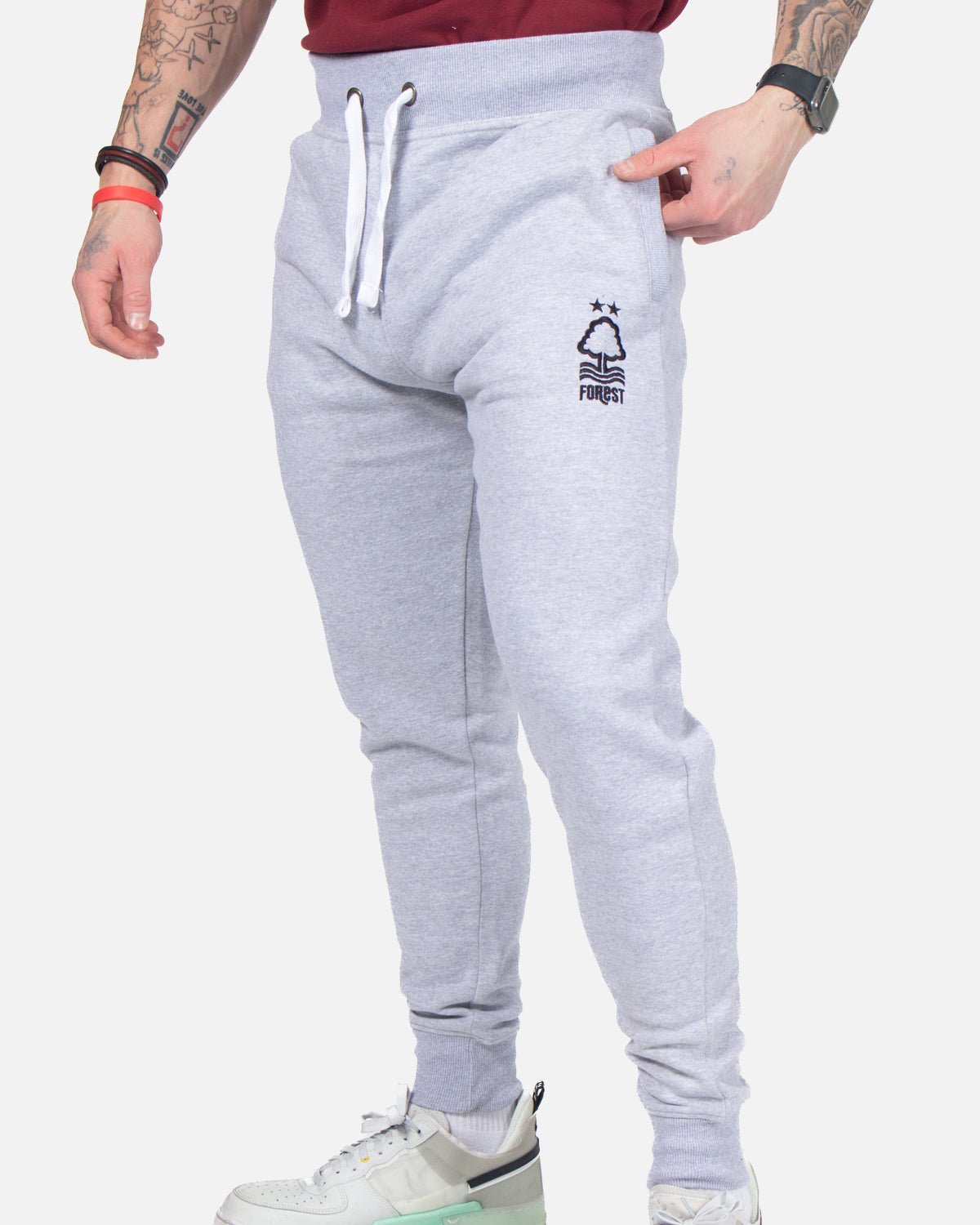 NFFC Adults Grey Marl Joggers - Nottingham Forest FC