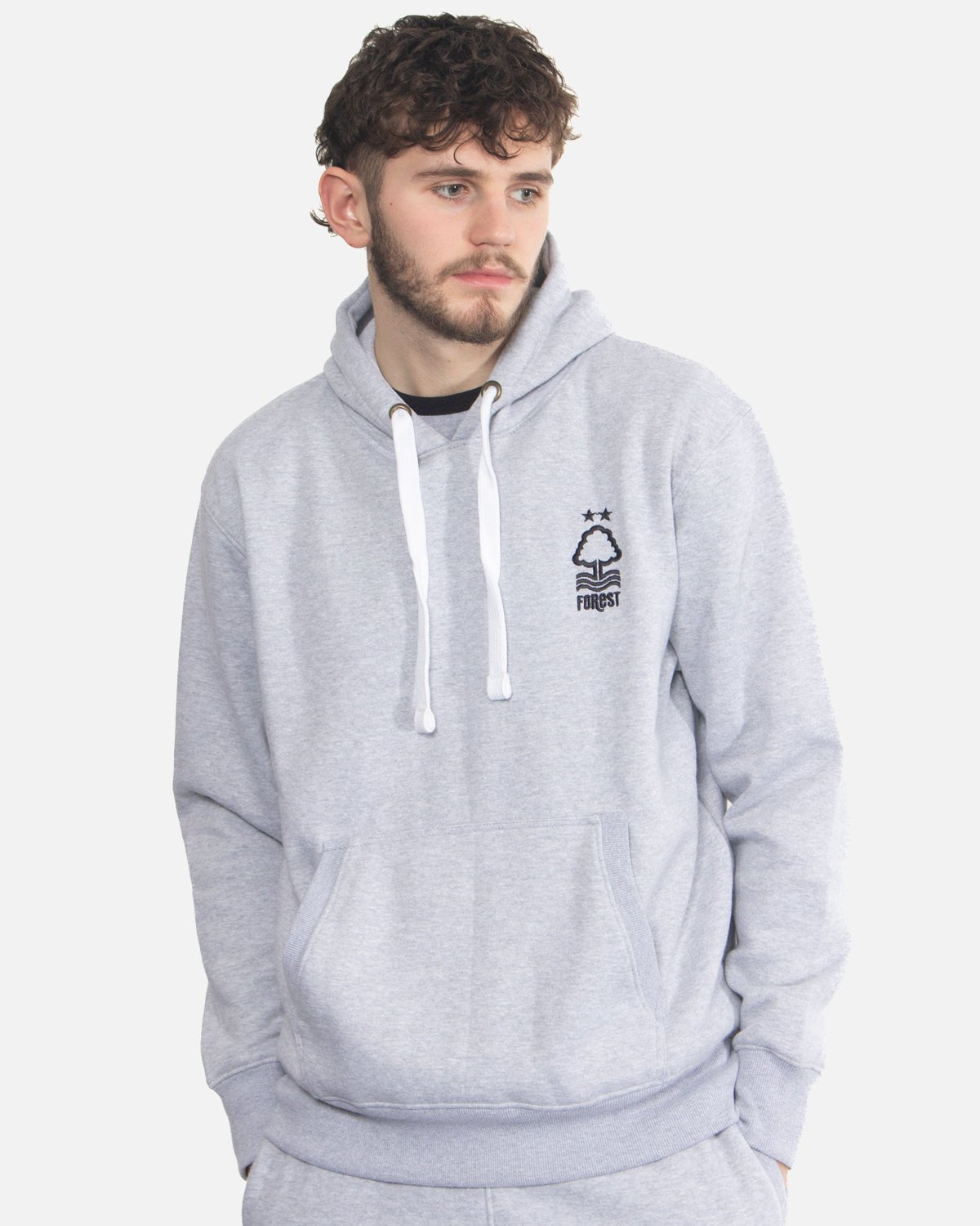 NFFC Adults Grey Marl Overhead Hoodie - Nottingham Forest FC