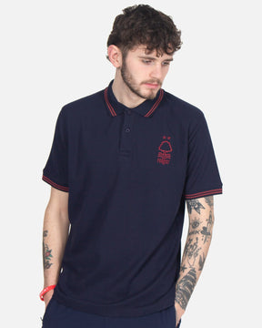 NFFC Adults Navy Tipped Collar Polo - Nottingham Forest FC