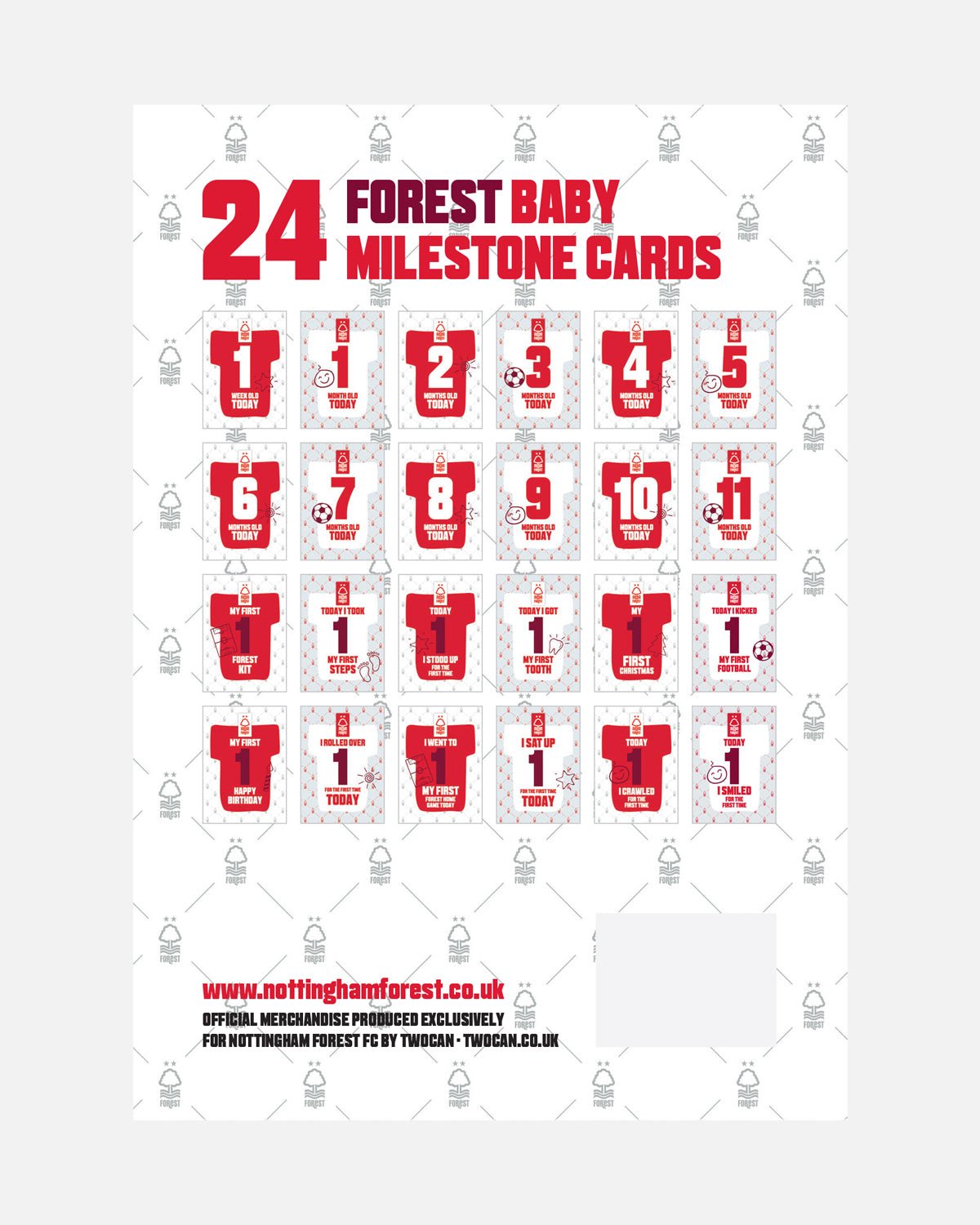 NFFC Baby Milestone Cards - Nottingham Forest FC