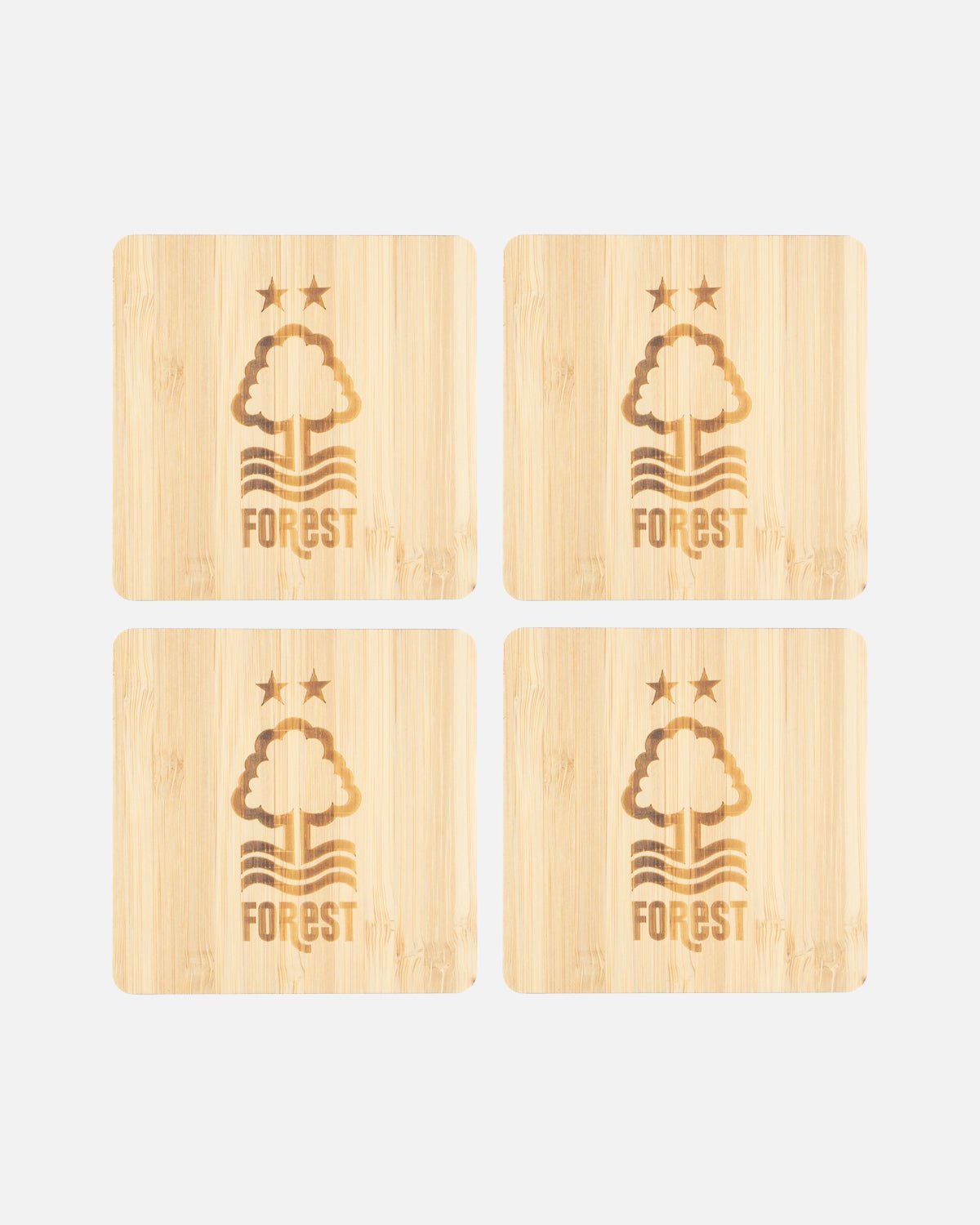 NFFC Bamboo Coasters - Pack of 4 - Nottingham Forest FC