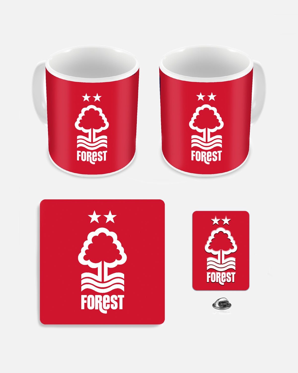 NFFC Forest Mug, Badge & Coaster Set - Nottingham Forest FC