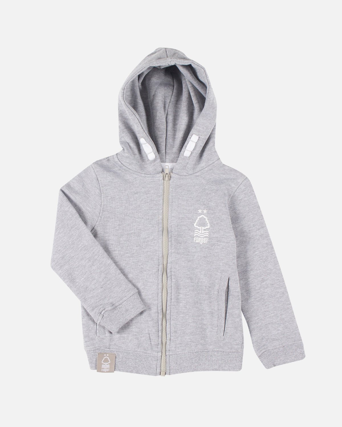 NFFC Girls Grey Marl Full Zip Hoodie - Nottingham Forest FC