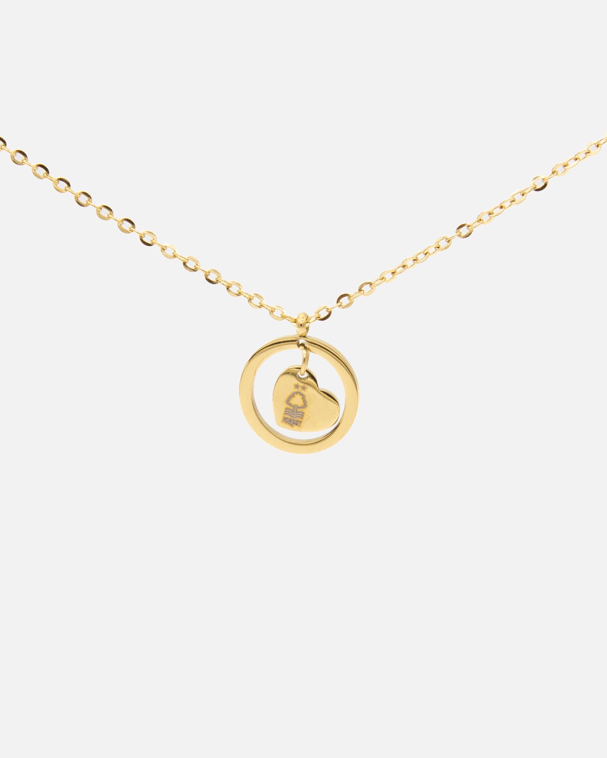 NFFC Gold Plated Hanging Heart Necklace - Nottingham Forest FC