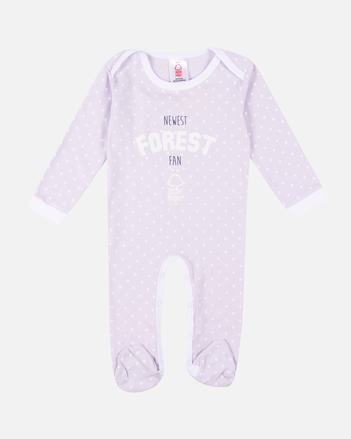 NFFC Lilac Newest Fan Sleepsuit - Nottingham Forest FC