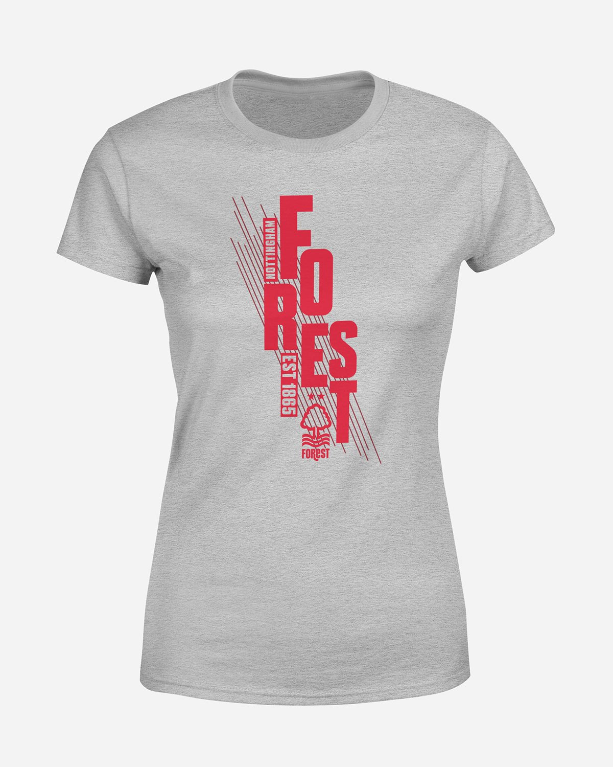 NFFC Women's Grey Diagonal Forest T-Shirt - Nottingham Forest FC
