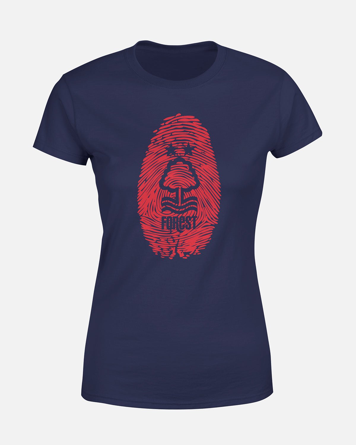 NFFC Women's Navy Fingerprint T-Shirt - Nottingham Forest FC